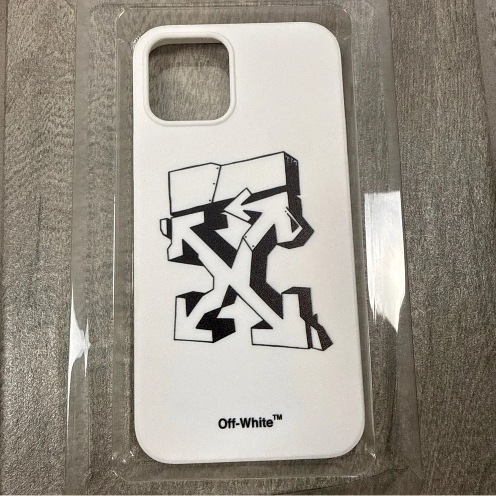 Off-White Arrow Graffiti iPhone 12‎ / 12  Phone Case White& Black Authentic New